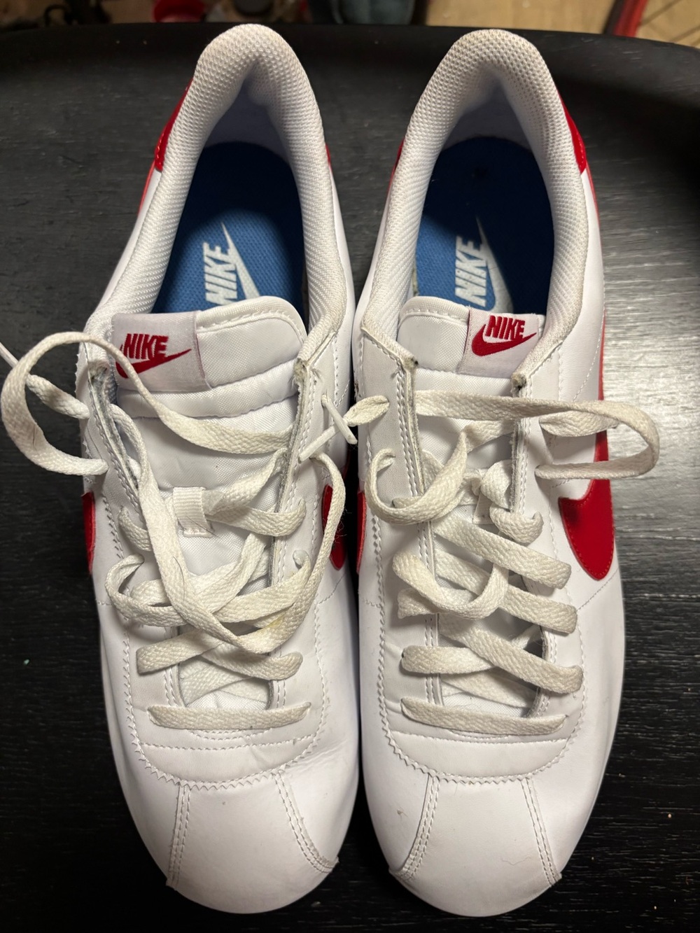 🔥⚡️Nike (Forrest Gump) Cortez White Sneakers with Red Swoosh⚡️🔥 - Picture 2 of 8